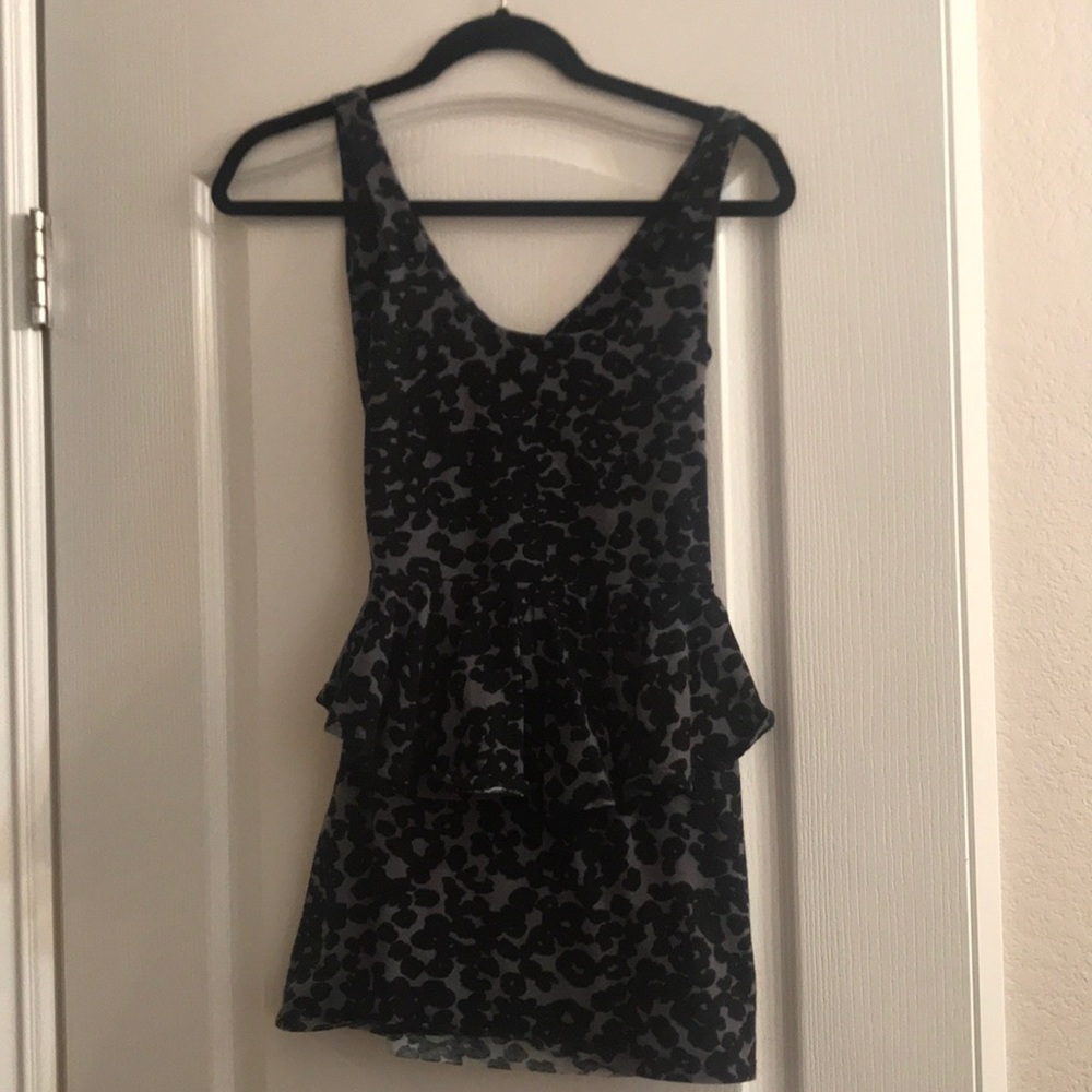 Black leopard dress